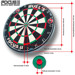 BULLS Focus II Bristle Steeldartscheibe