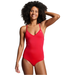 PUMA Swim V-Neck Crossback Badeanzug Damen 02 - red XS