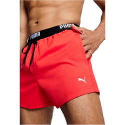 PUMA Swim Logo Shorts Length BadeShortss Herren 02 - red XS