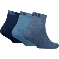 3er Pack PUMA Quarter Socken Kinder 38 - denim blue 23-26