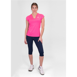 BIDI BADU Crew V-Neck Tennisshirt Damen PK - pink XS