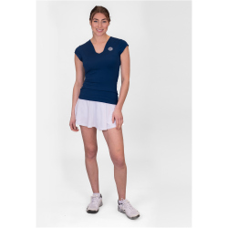 BIDI BADU Crew V-Neck Tennisshirt Damen DBL - dark blue S