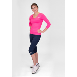 BIDI BADU Crew V-Neck Tennis-Langarmshirt Damen PK - pink XS