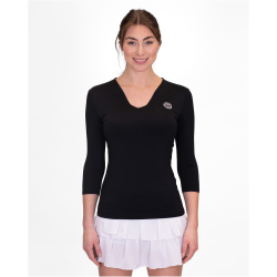 BIDI BADU Crew V-Neck Tennis-Langarmshirt Damen BK -...