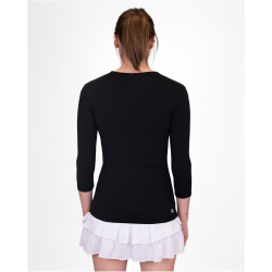 BIDI BADU Crew V-Neck Tennis-Langarmshirt Damen BK -...