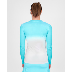 BIDI BADU Crew Gradiant Tennis-Langarmshirt Damen AQWH - aqua, white XS