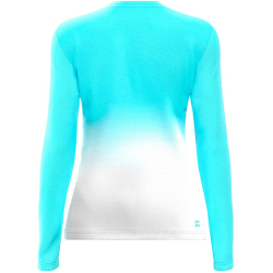 BIDI BADU Crew Gradiant Tennis-Langarmshirt Damen AQWH - aqua, white XS