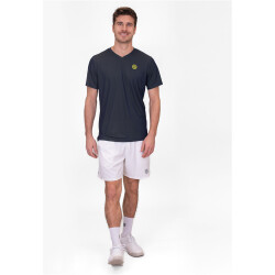 BIDI BADU Crew Inside Out V-Neck Tennisshirt Herren DBLLM - dark blue, lime XS