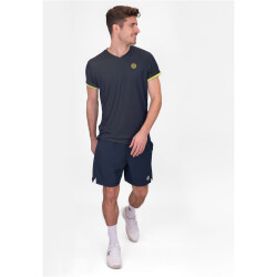 BIDI BADU Crew Inside Out V-Neck Tennisshirt Herren DBLLM - dark blue, lime XS