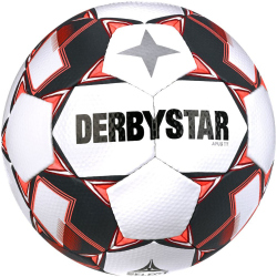 10er Ballpaket DERBYSTAR Apus TT Fu&szlig;ball 32 Panel mit Hybrid-Technologie und FIFA Basic Zertifikat wei&szlig;/rot 5