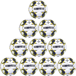 10er Ballpaket DERBYSTAR Apus TT Fußball 32 Panel...