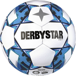 10er Ballpaket DERBYSTAR Apus TT Fußball 32 Panel mit Hybrid-Technologie und FIFA Basic Zertifikat weiß/blau 5