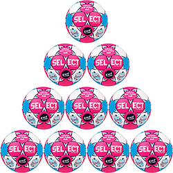 10er Ballpaket SELECT Ultimate EC Handball pink/weiss/blau 2