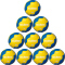 10er Ballpaket molten harzfreier Handball H00F1800-YB Gr.00 gelb/blau