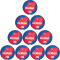 10er Ballpaket molten School TraineR Handball H2F-ST rot/blau 2