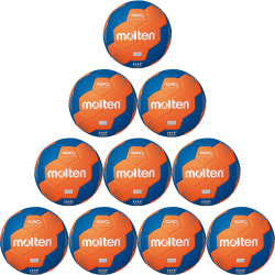 10er Ballpaket molten Handball H0F1800-OB Gr.0 orange/blau