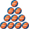 10er Ballpaket molten Handball H0F1800-OB Gr.0 orange/blau