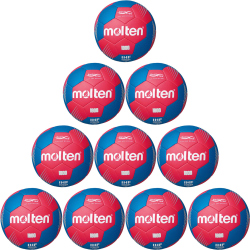 10er Ballpaket molten Handball H2F1800-RB Gr.2 rot/blau
