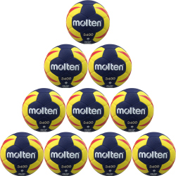 10er Ballpaket molten Handball H2X3400-NR Gr.2 blau/gelb/rot