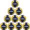 10er Ballpaket molten Handball H2X3400-NR Gr.2 blau/gelb/rot