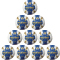 10er Ballpaket molten H0C1300-BW-HS Indoor/Outdoor Handball Gr. 0 blau/wei&szlig;/gold