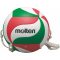 10er Ballpaket molten Volleyball Trainingsball mit 2 Halteseilen Wei&szlig;/Gr&uuml;n/Rot Gr. 5