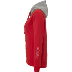 Kempa Core 2.0 Kapuzenjacke Damen rot/dark grau melange L