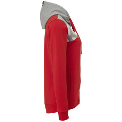 Kempa Core 2.0 Kapuzenjacke Damen rot/dark grau melange L