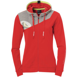Kempa Core 2.0 Kapuzenjacke Damen rot/dark grau melange XL