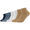7er Pack camano Soft Bio-Baumwoll Quarter Socken 8420 - iced coffee 35-38