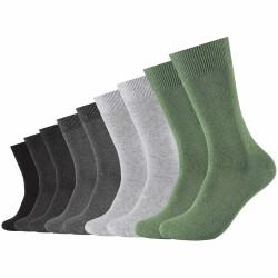 9er Pack camano Comfort Baumwoll Crew Socken 7241 - shale...