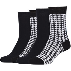 4er Pack camano Soft Houndstooth Crew Socken Damen 9999 -...