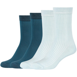 4er Pack camano Silky Feeling Rib Crew Socken Damen 6080...