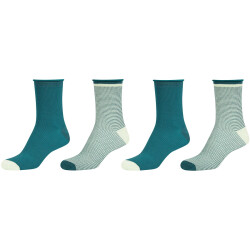 4er Pack camano Silky Feeling Stripe Crew Socken Damen...