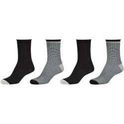 4er Pack camano Silky Feeling Stripe Crew Socken Damen...