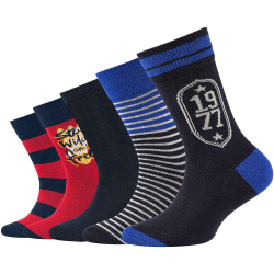5er Pack camano Soft Crew Socken Kinder 5999 - navy 27-30