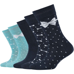 5er Pack camano Soft Bows Crew Socken Kinder 5999 - navy...