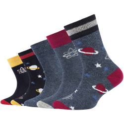 5er Pack camano Soft Space Crew Socken Kinder 5800 - blue...