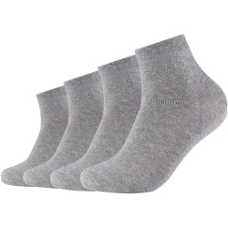 4er Pack camano Soft Quarter Socken 9300 - light grey...
