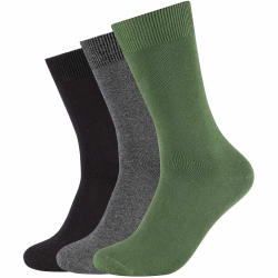 3er Pack camano Comfort Baumwoll Crew Socken 7379 - dill...
