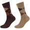 2er Pack camano Soft Classic Argyle Crew Socken Herren 8662 - sepia tint 43-46