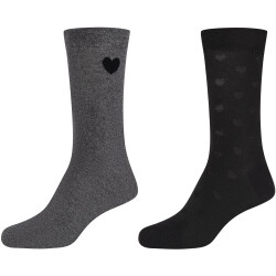 2er Pack camano Soft Hearts Crew Socken Damen 9999 -...