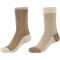 2er Pack camano Soft Heringbone Crew Socken Damen 8662 - sepia tint 39-42