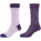 2er Pack camano Soft Wild Dots Crew Socken Damen 4898 - mulberry purple 35-38