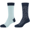 2er Pack camano Soft Wild Dots Crew Socken Damen 5900 - dark blue 35-38