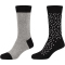 2er Pack camano Soft Wild Dots Crew Socken Damen 9999 - black 35-38