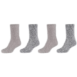 4er Pack camano Cosy Feather Popcorn Crew Socken Damen...
