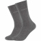 2er Pack camano Soft Bamboo Crew Socken 9700 - dark grey melange 36-40