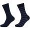 2er Pack camano Soft Stripe Crew Socken Herren 5999 - navy 43-46