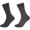 2er Pack camano Soft Stripe Crew Socken Herren 9800 - anthracite melange 39-42